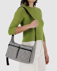 Medium Cargo Crossbody Black & White Gingham BAGS