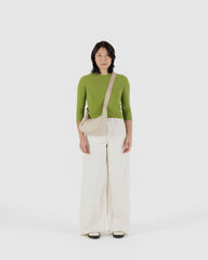 Small Recycled Leather Crescent Bag Stone BAGS