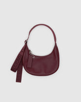 Small Recycled Leather Crescent Bag Mahogany BAGS