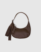 Small Recycled Leather Crescent Bag Brown BAGS