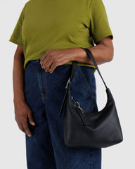 Mini Recycled Leather Shoulder Bag Black BAGS