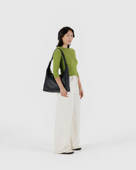 Recycled Leather Shoulder Bag Black BAGS