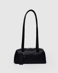 Small Recycled Leather Bowler Bag Black BAGS
