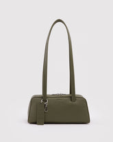 Small Recycled Leather Bowler Bag Loden BAGS
