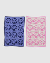 Hand Towel Set of 2 Happy Pink Blue