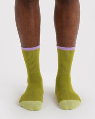 Ribbed Sock Olive Mix