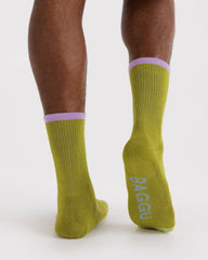 Ribbed Sock Olive Mix