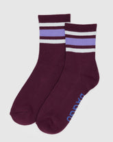 Ribbed Sock Mahogany Stripe