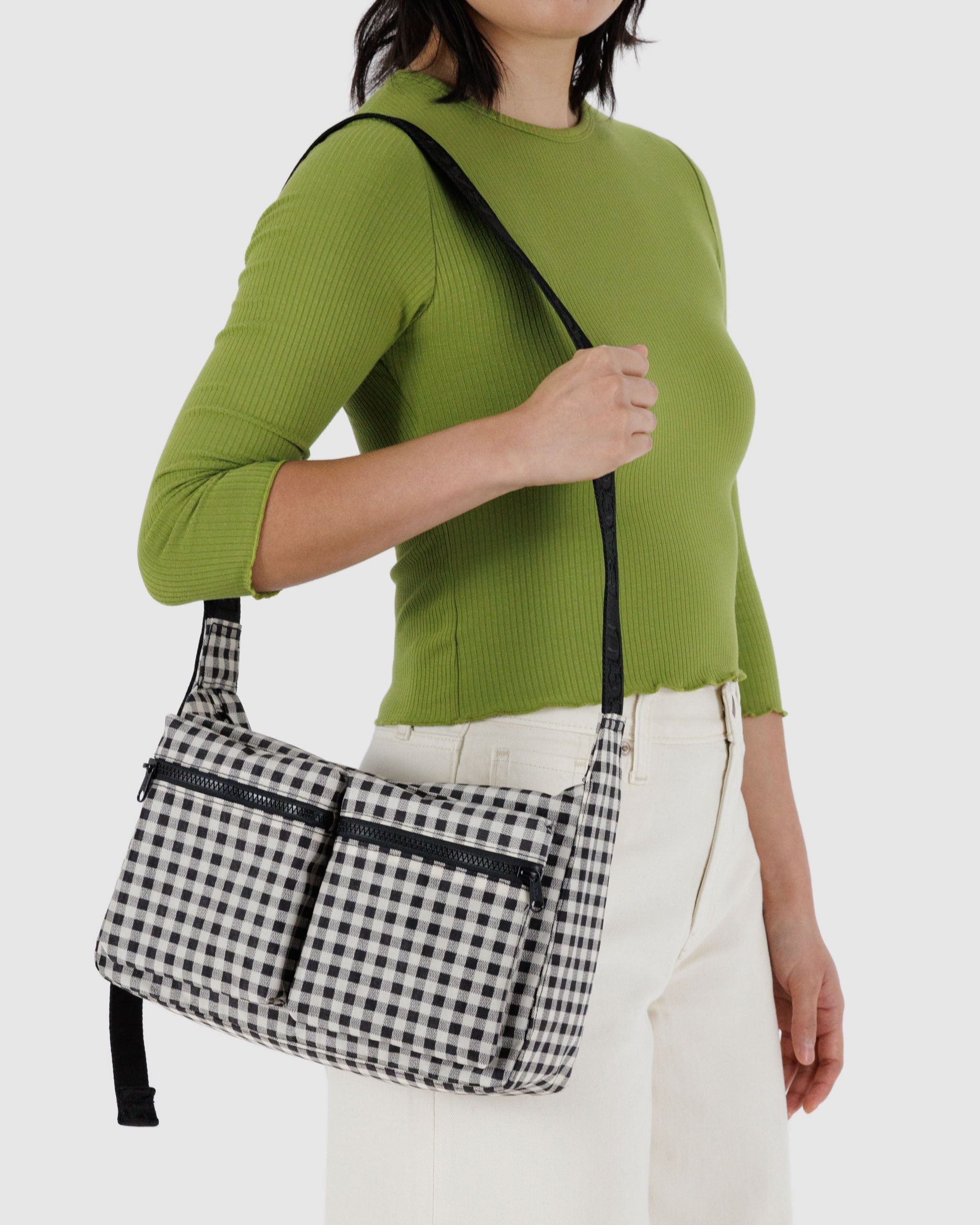 Medium Cargo Crossbody Black & White Gingham BAGS