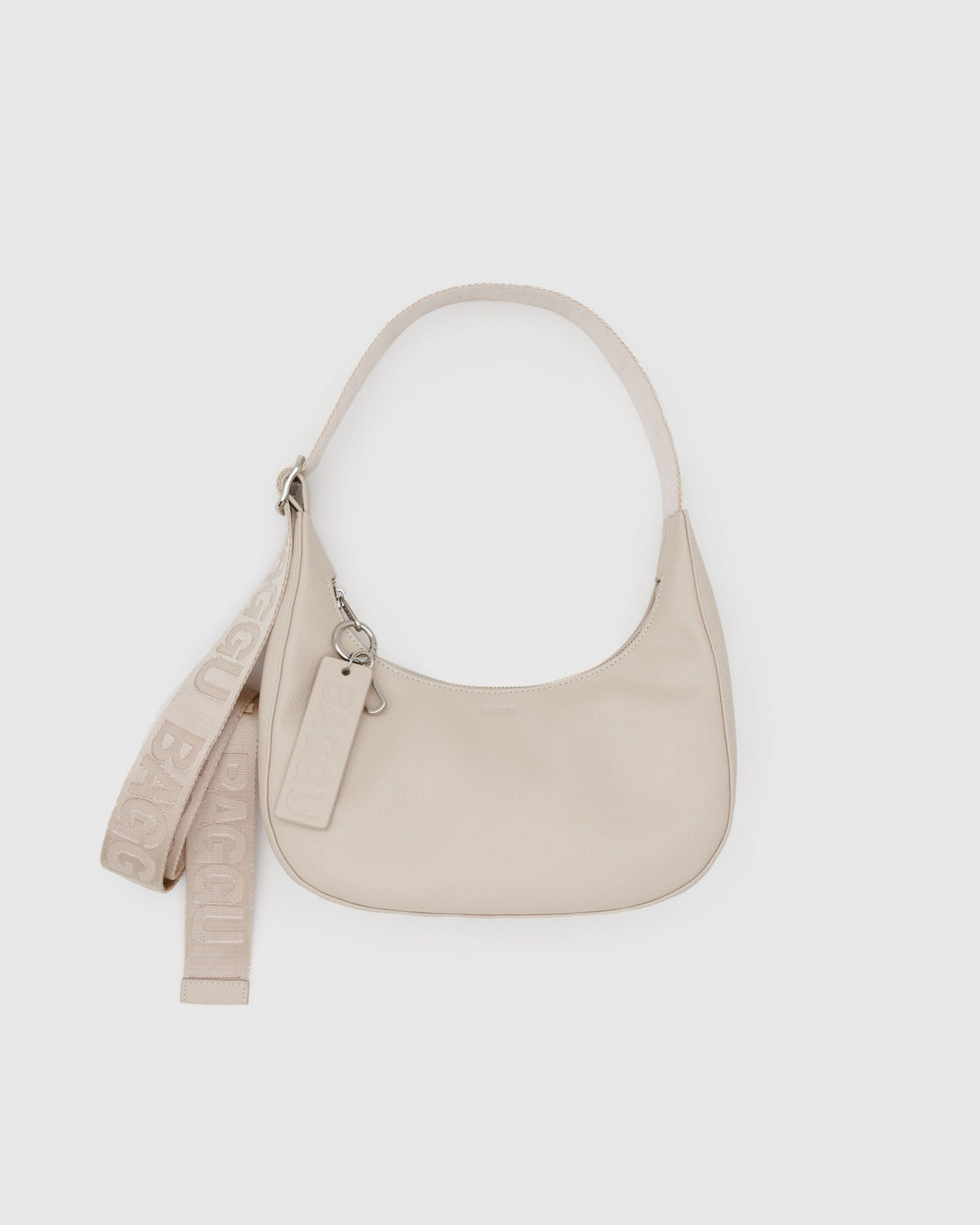 Small Recycled Leather Crescent Bag Stone BAGS