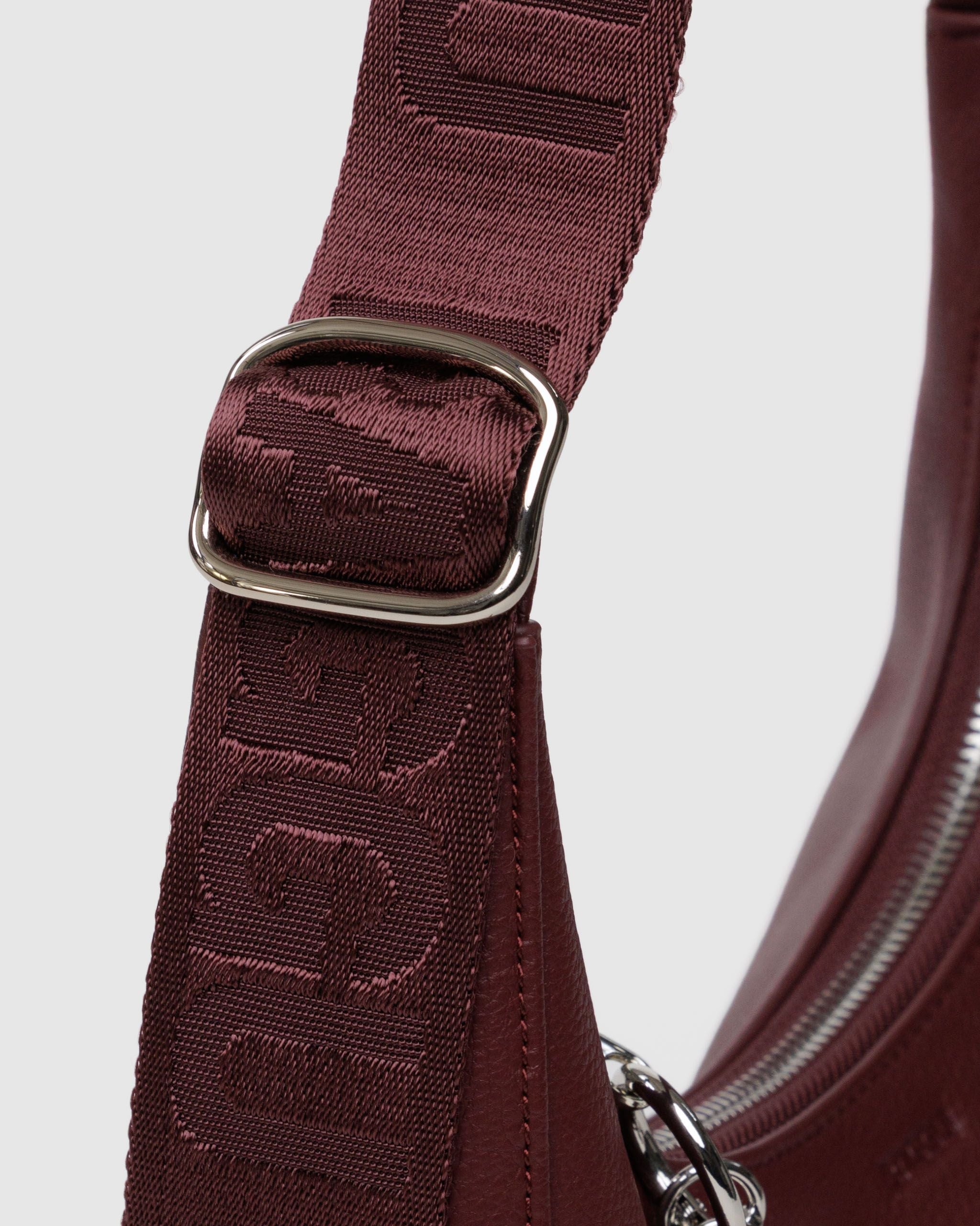 Small Recycled Leather Crescent Bag Mahogany BAGS