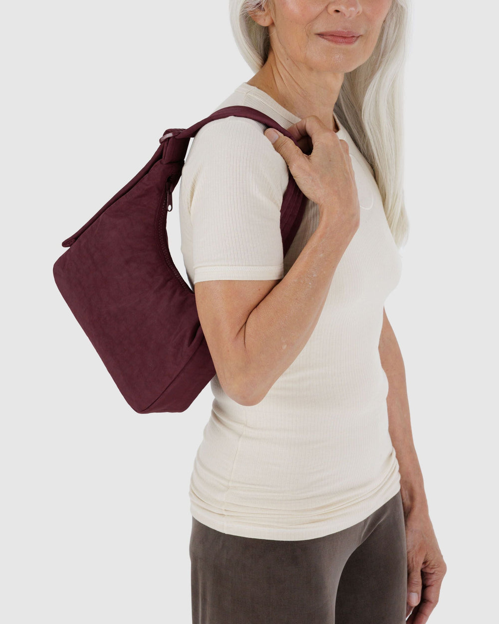 Mini Nylon Shoulder Bag  Mahogany BAGS