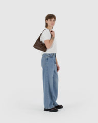 Mini Recycled Leather Shoulder Bag Brown BAGS