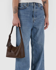 Mini Recycled Leather Shoulder Bag Brown BAGS