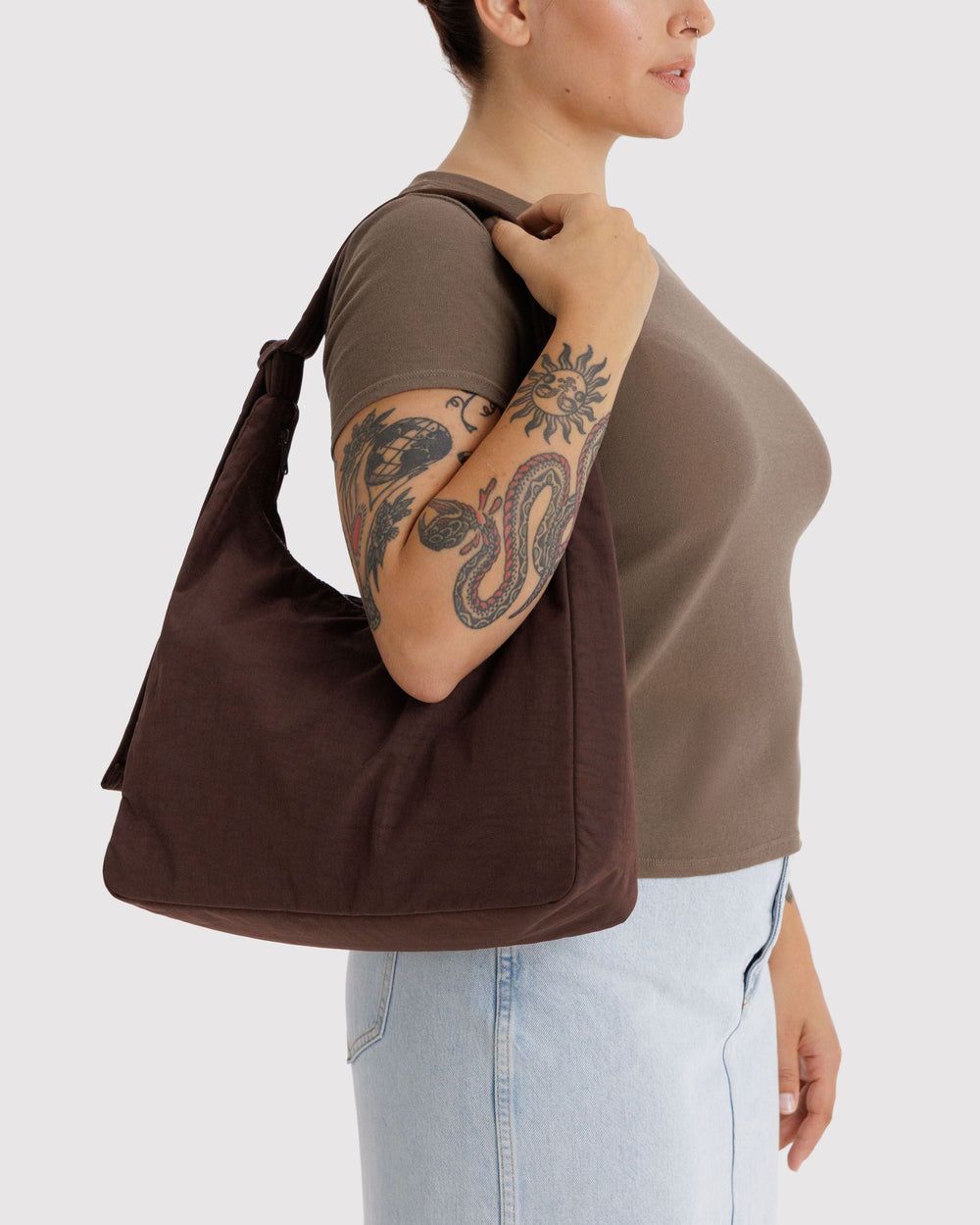 Nylon Shoulder Bag Coffee BAGS