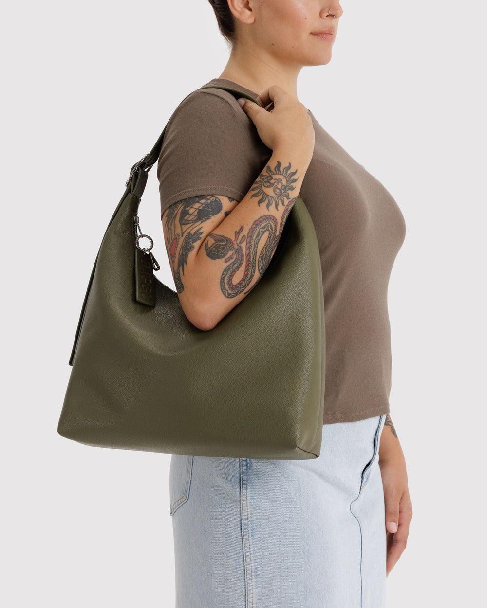 Recycled Leather Shoulder Bag Loden BAGS