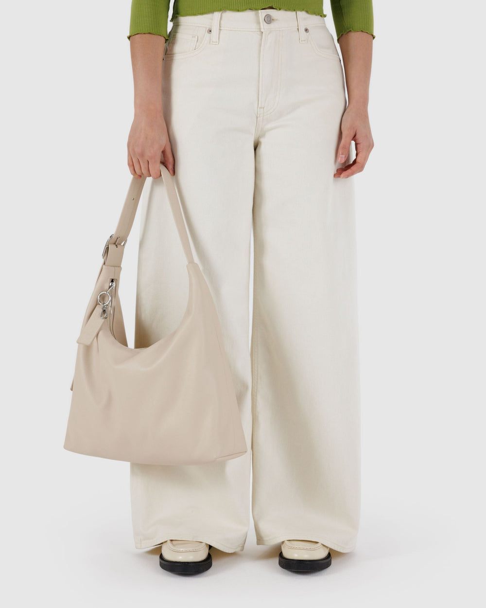 Recycled Leather Shoulder Bag Stone BAGS