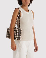 Nylon Bowler Bag Blurred Gingham Brown BAGS