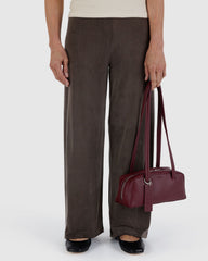Small Recycled Leather Bowler Bag Mahogany BAGS