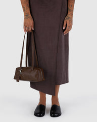 Small Recycled Leather Bowler Bag Brown BAGS
