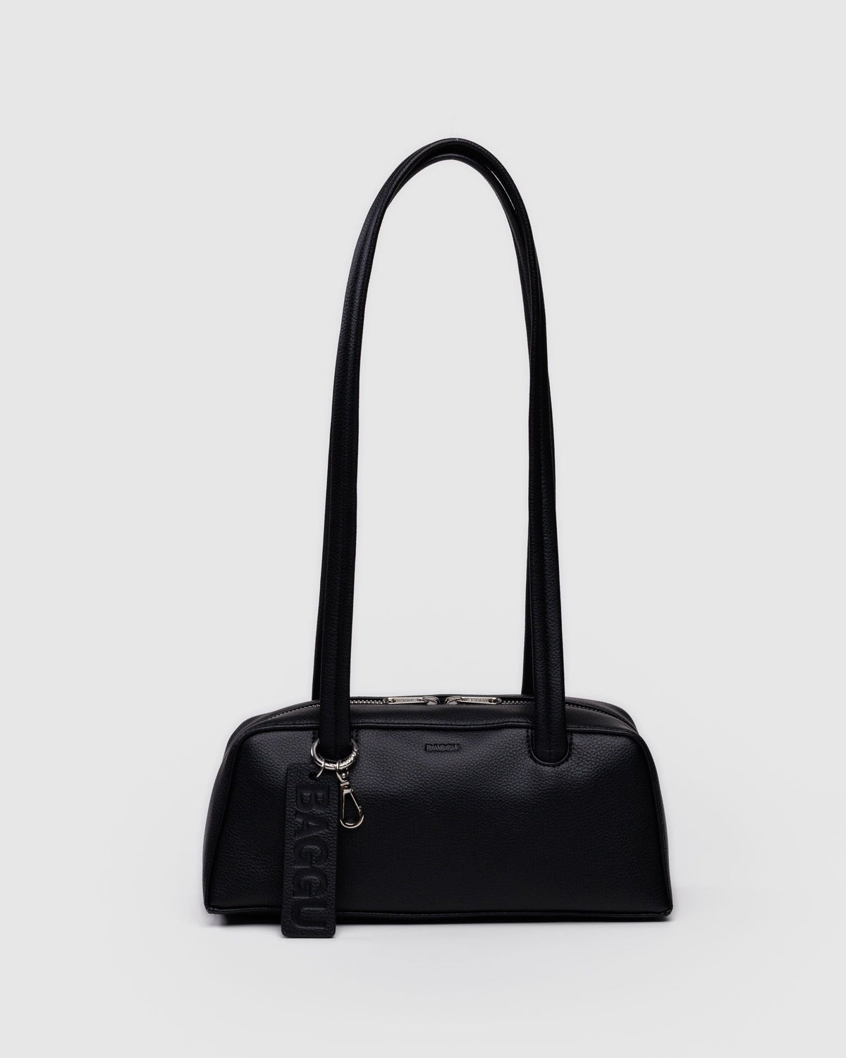 Small Recycled Leather Bowler Bag Black BAGS