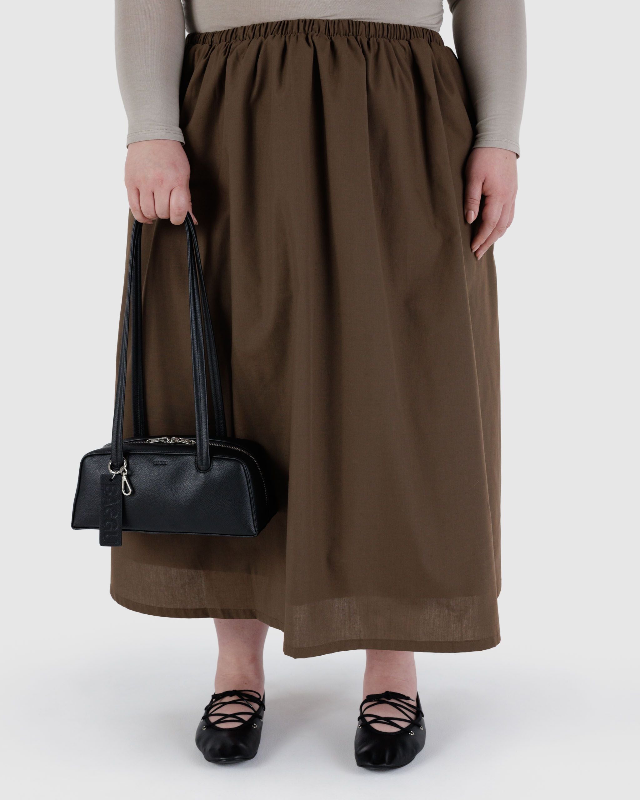 Small Recycled Leather Bowler Bag Black BAGS