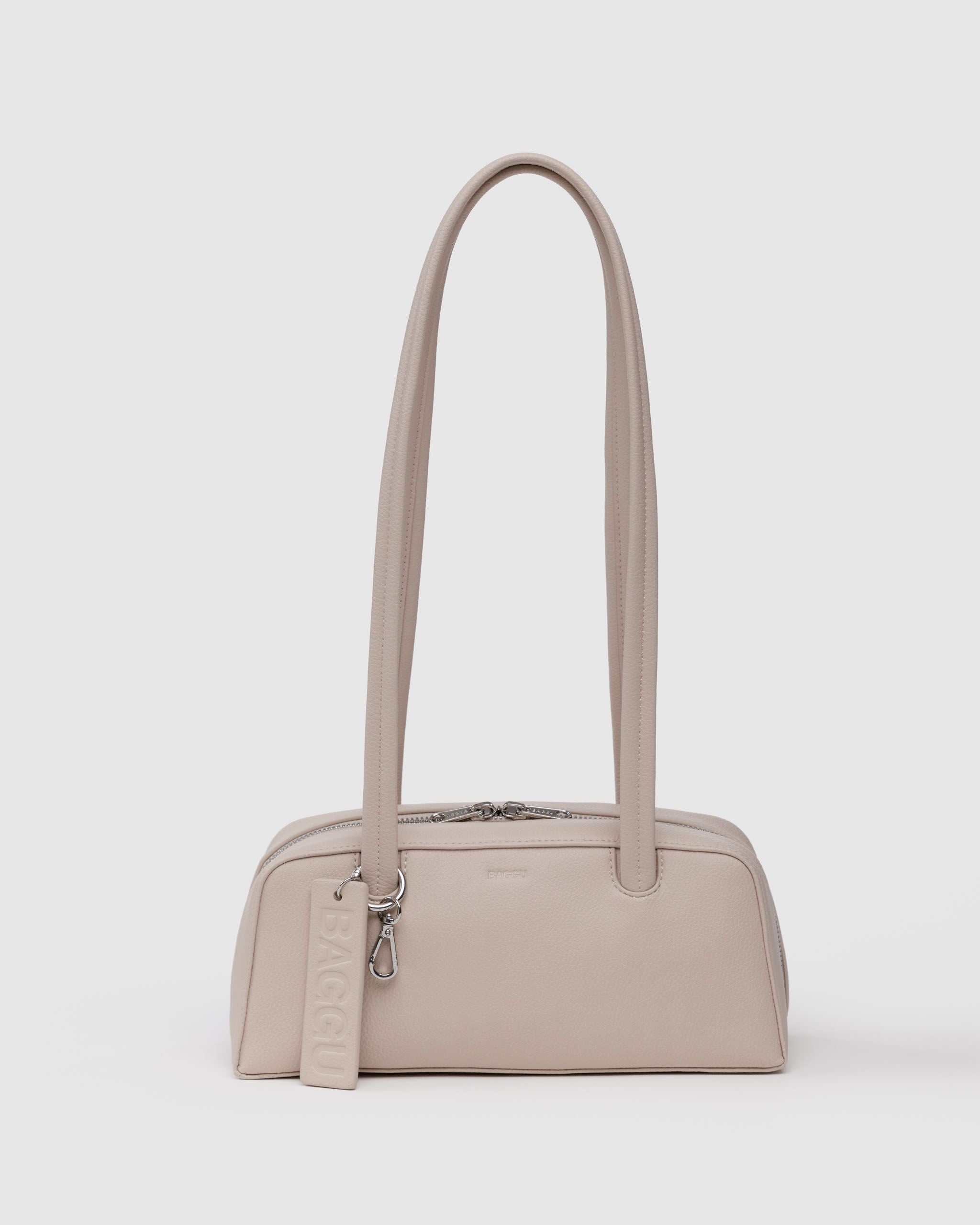 Small Recycled Leather Bowler Bag Stone BAGS