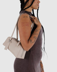 Small Recycled Leather Bowler Bag Stone BAGS