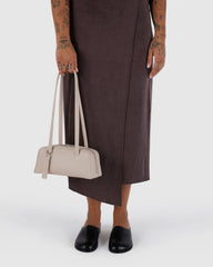 Small Recycled Leather Bowler Bag Stone BAGS