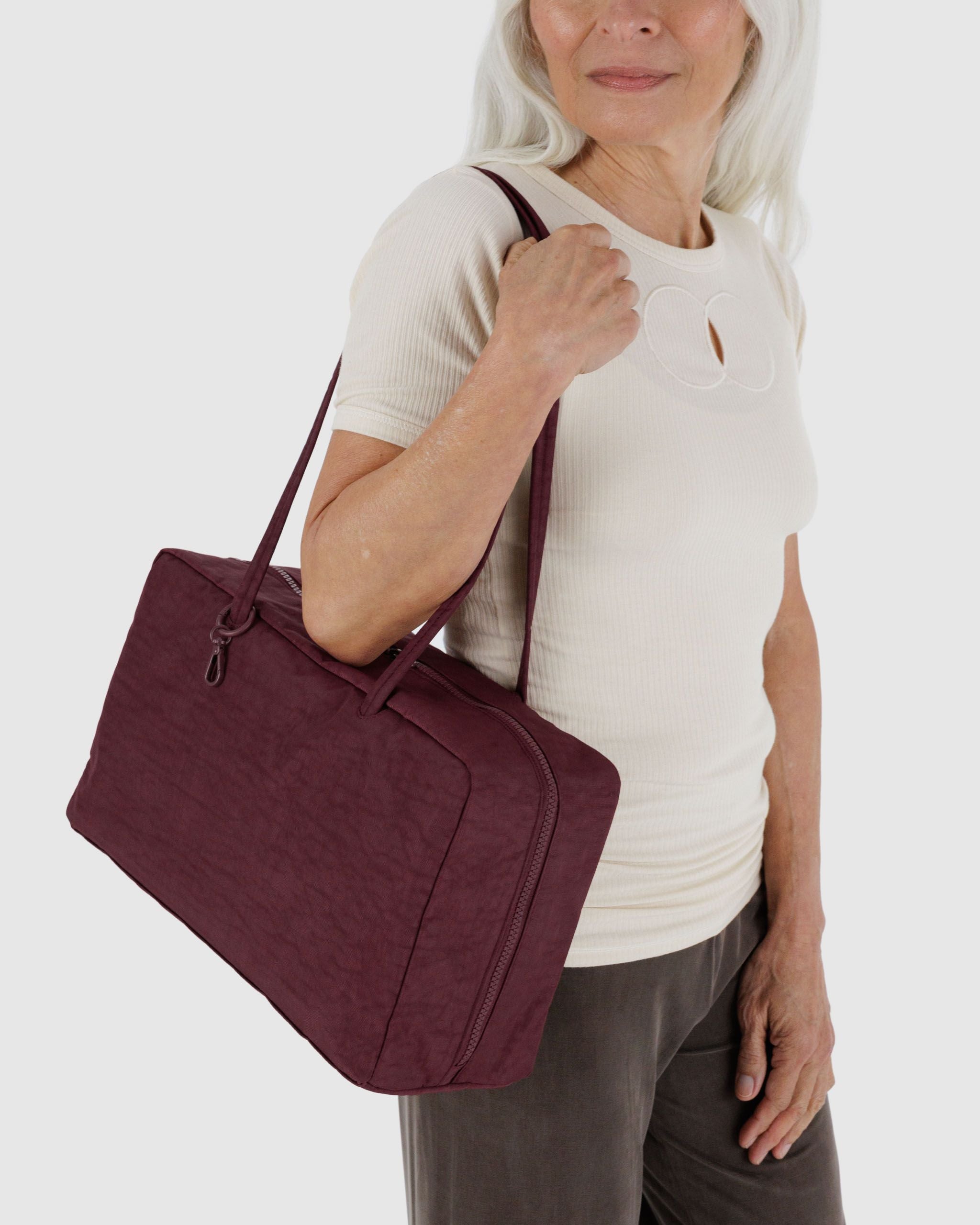 Medium Nylon Bowler Bag Mahogany BAGS