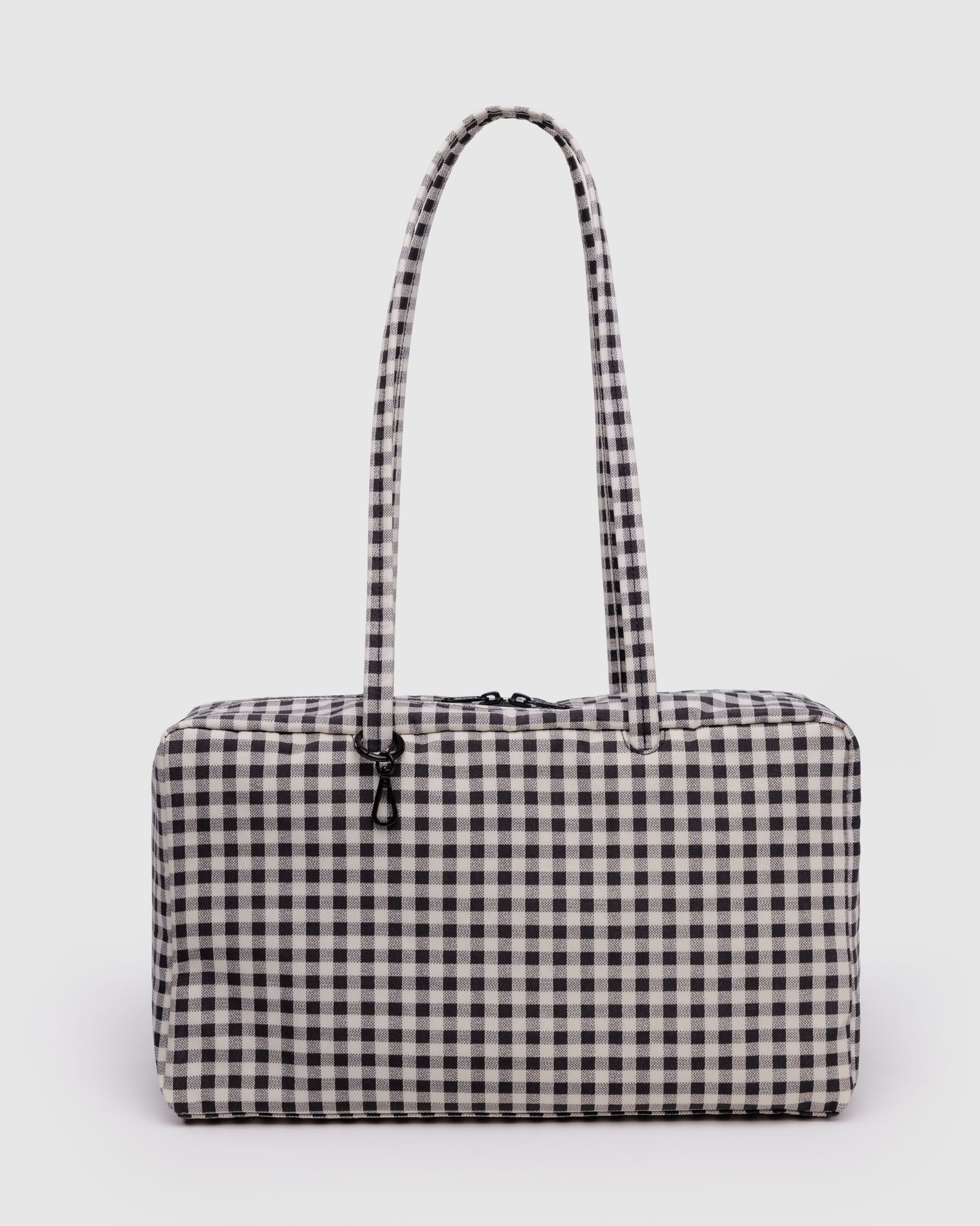 Medium Nylon Bowler Bag Black & White Gingham BAGS