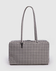 Medium Nylon Bowler Bag Black & White Gingham BAGS
