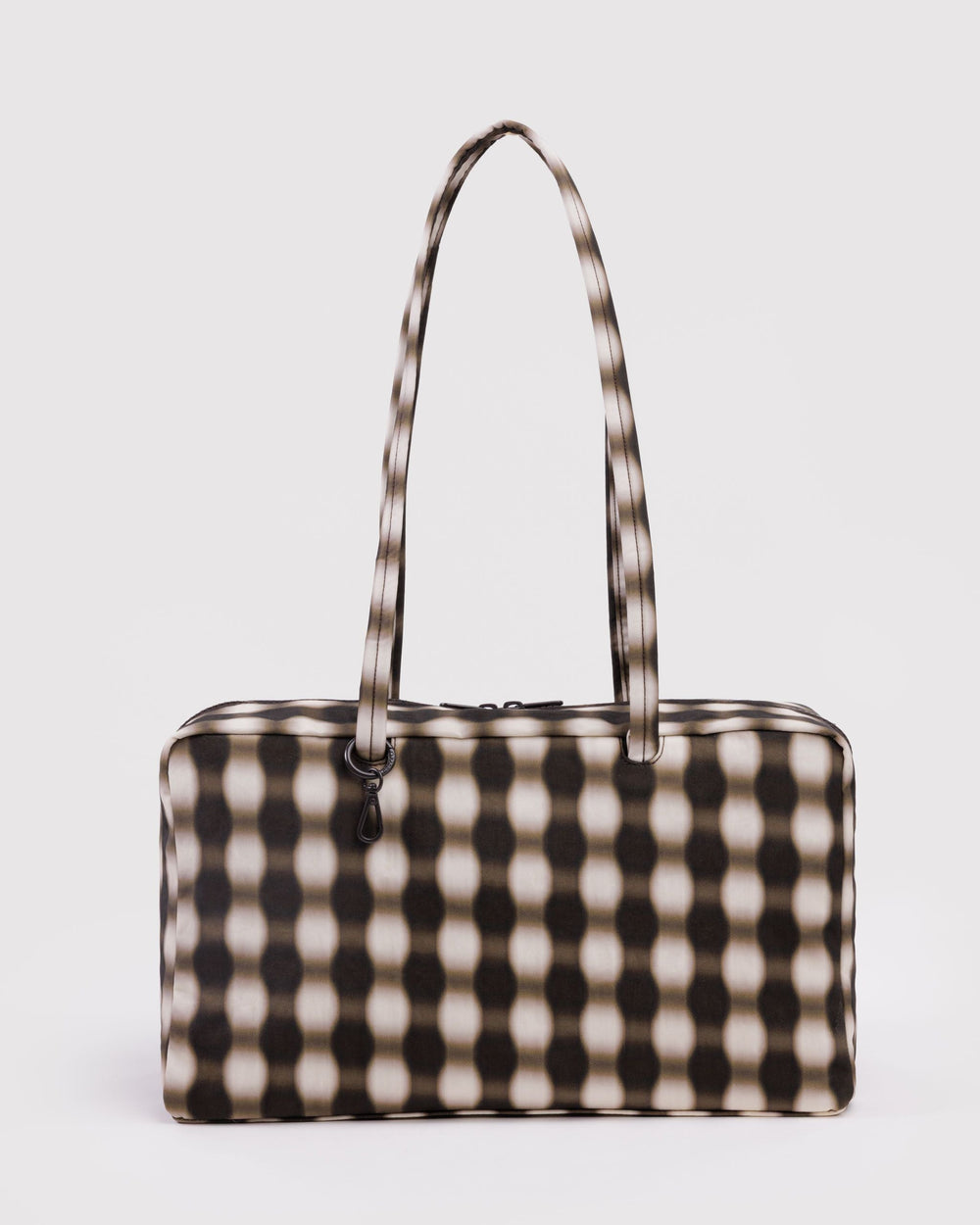 Medium Nylon Bowler Bag Blurred Gingham Brown BAGS