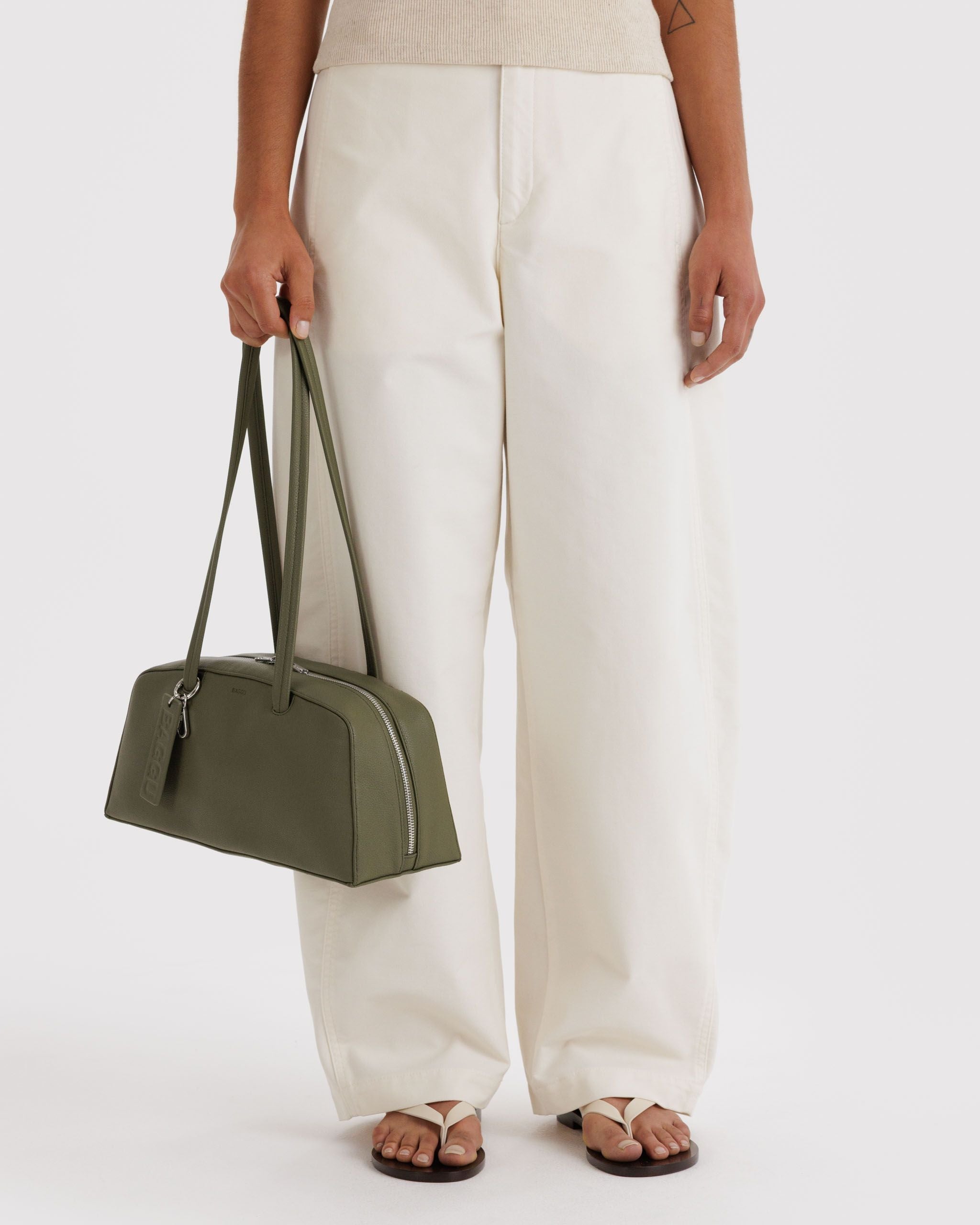 Recycled Leather Bowler Bag Loden BAGS