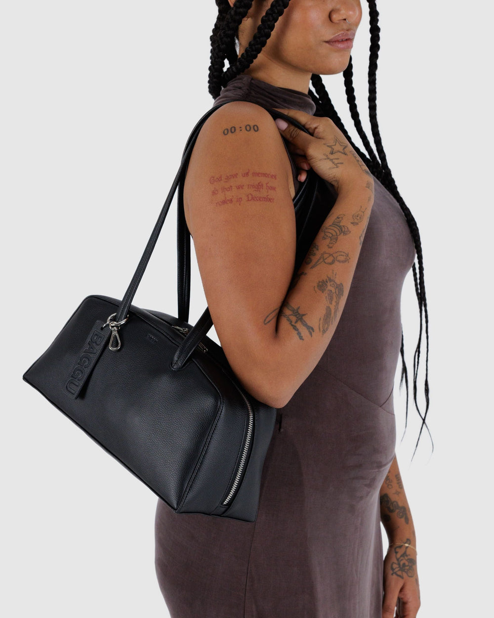 Recycled Leather Bowler Bag Black BAGS
