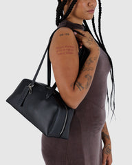 Recycled Leather Bowler Bag Black BAGS