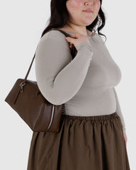 Recycled Leather Bowler Bag Brown BAGS