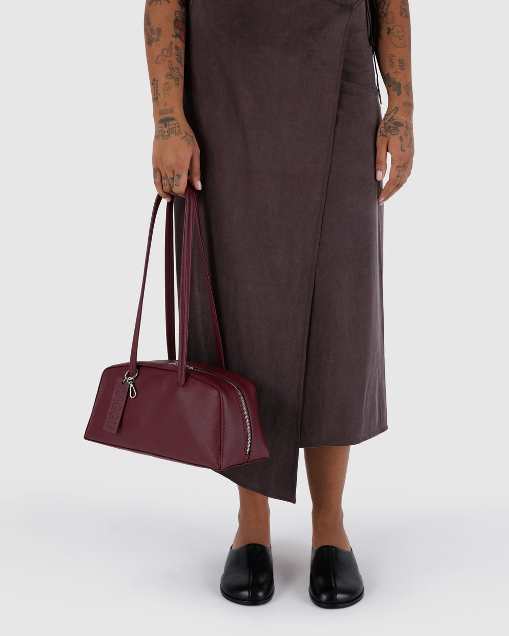 Recycled Leather Bowler Bag Mahogany BAGS