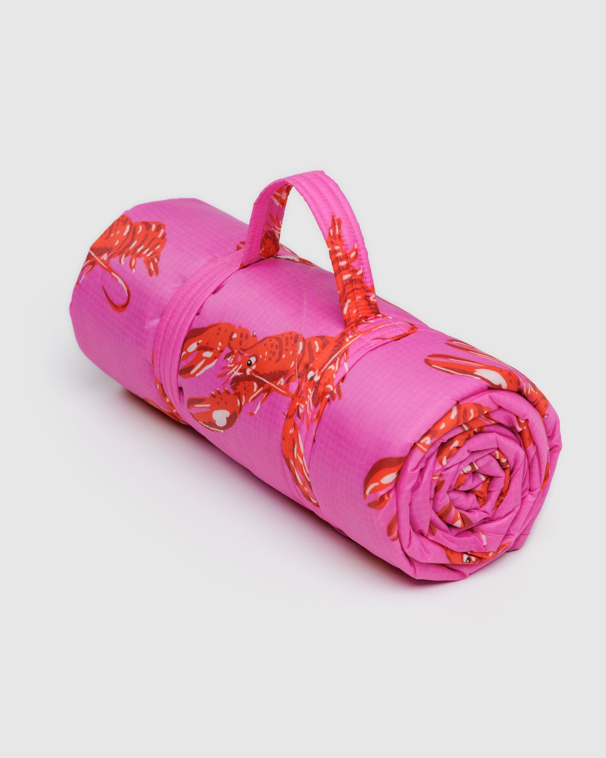 Puffy Picnic Blanket Pink Lobster