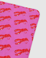 Puffy Picnic Blanket Pink Lobster