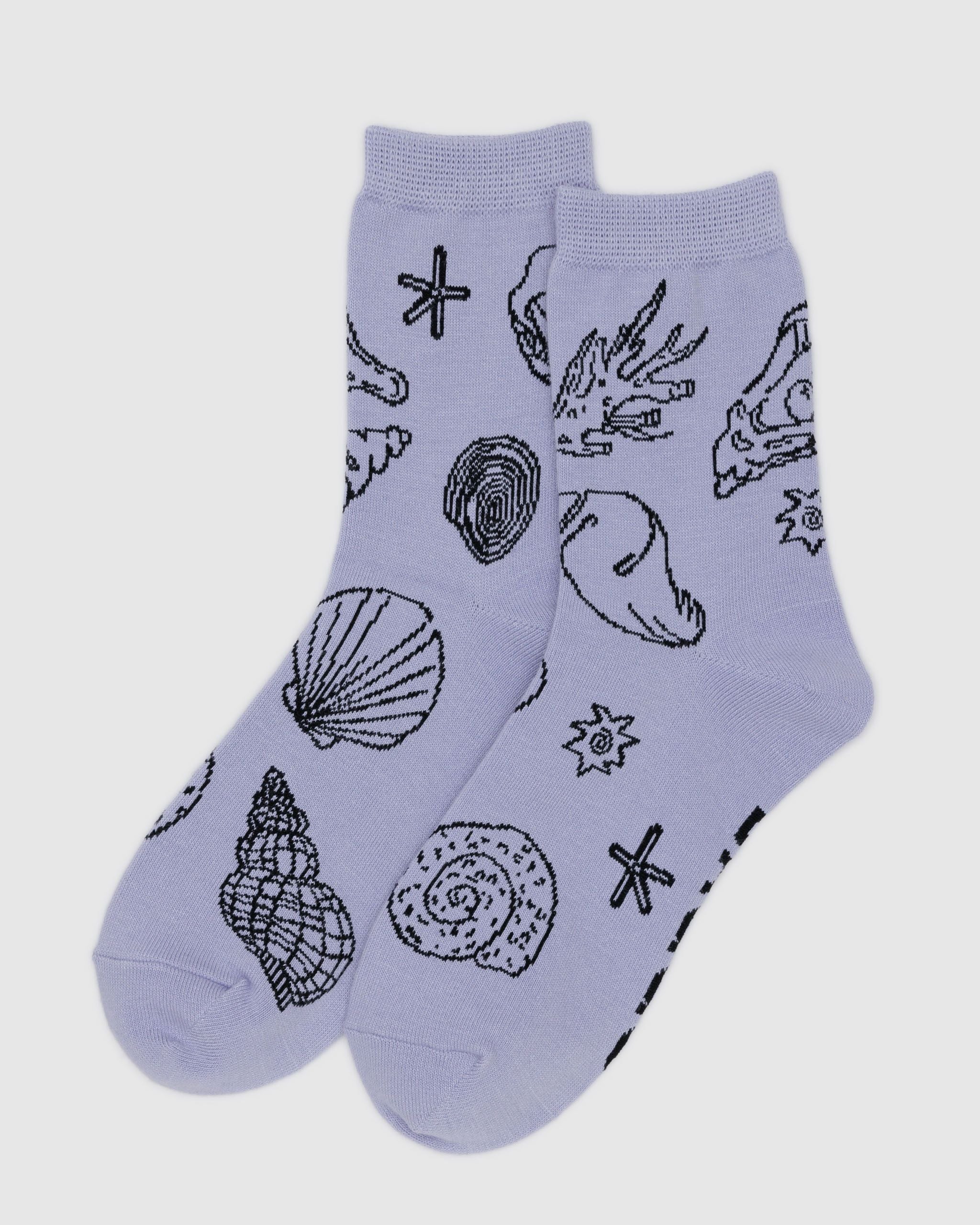 Crew Sock Shells Light Blue