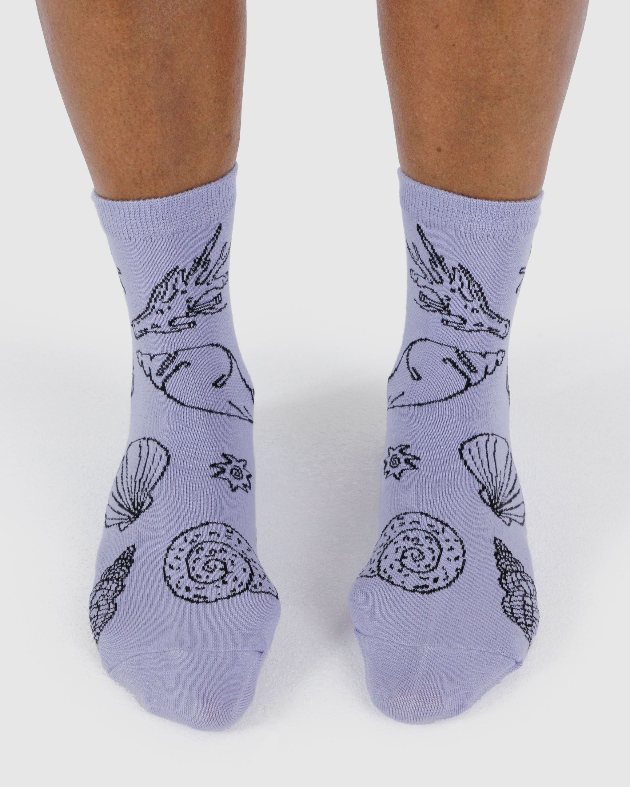 Crew Sock Shells Light Blue