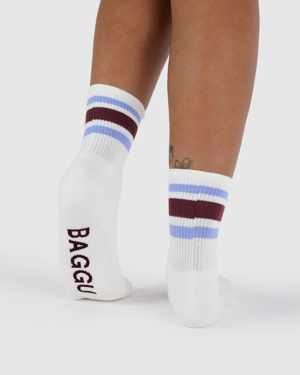 Ribbed Sock Ivory Stripe